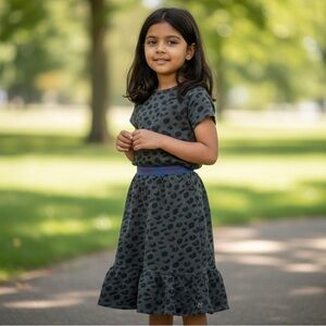 NWT BONMOT Frill Skirt Leopard 6/7Y